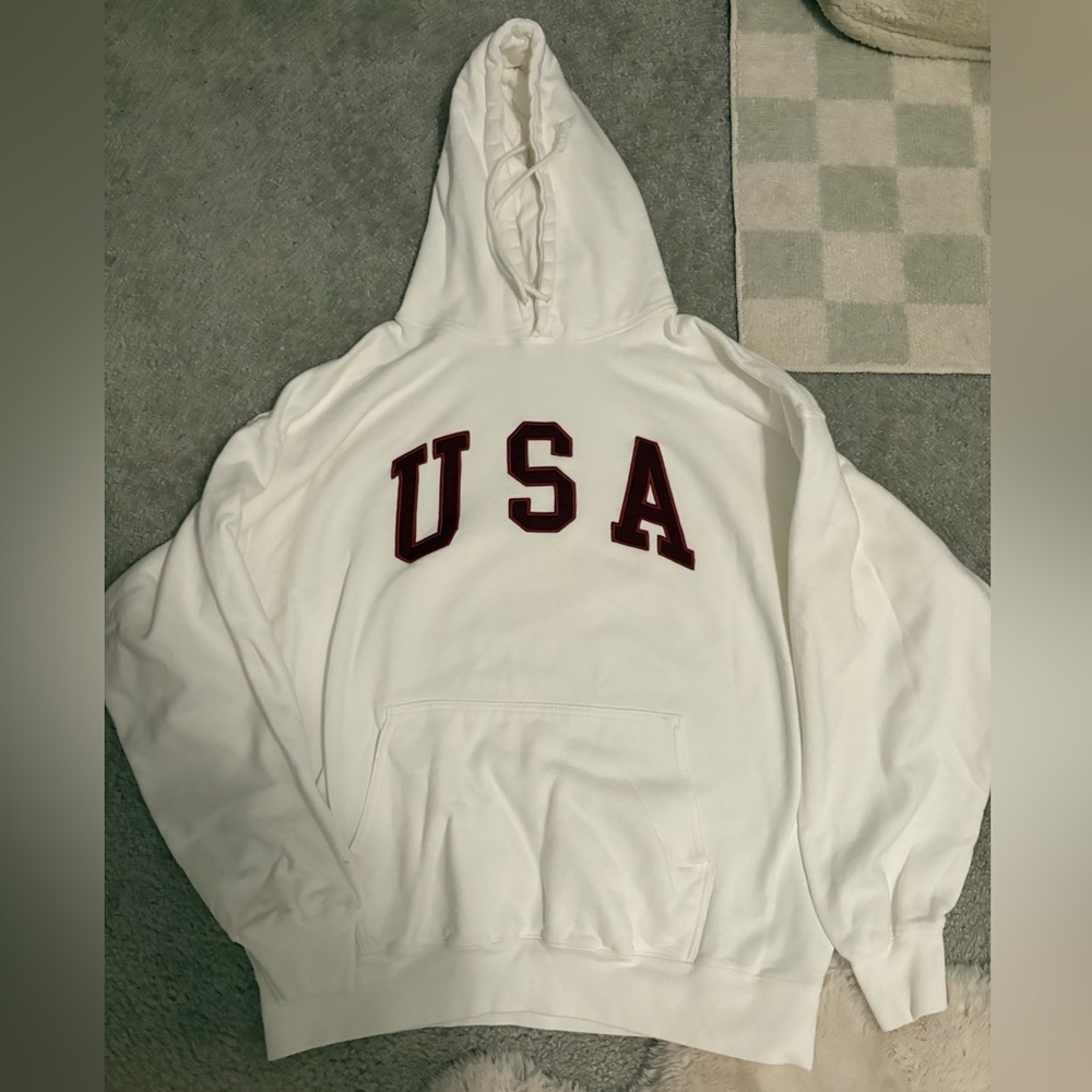 Brandy Melville White USA Sweatshirt